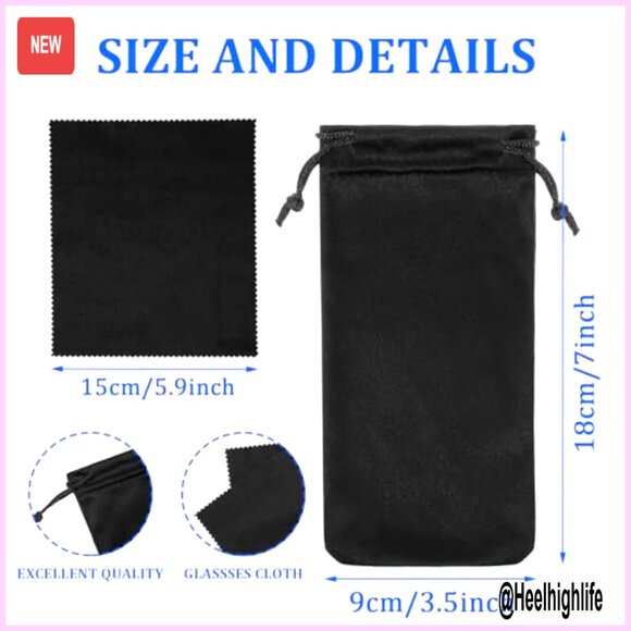 Wholesale Eyewear Eyeglass Sunglasses Microfiber Soft Cloth  100 Microfiber Pouch Cases with Cleaning Cloths for Sunglasses Storage